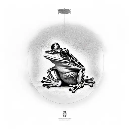 frog with a suitcase tattoo design idea