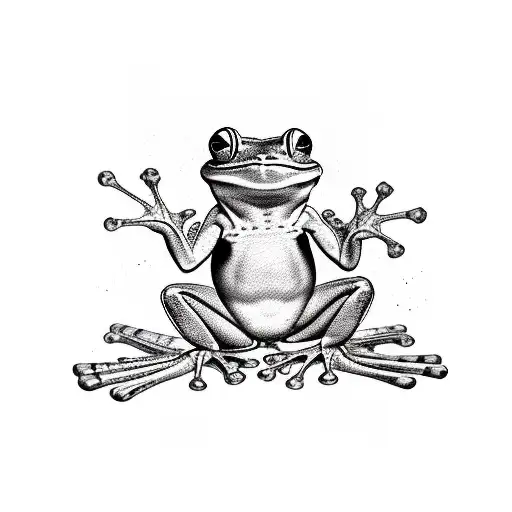 frog with a suitcase tattoo design idea