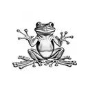 frog with a suitcase tattoo design idea