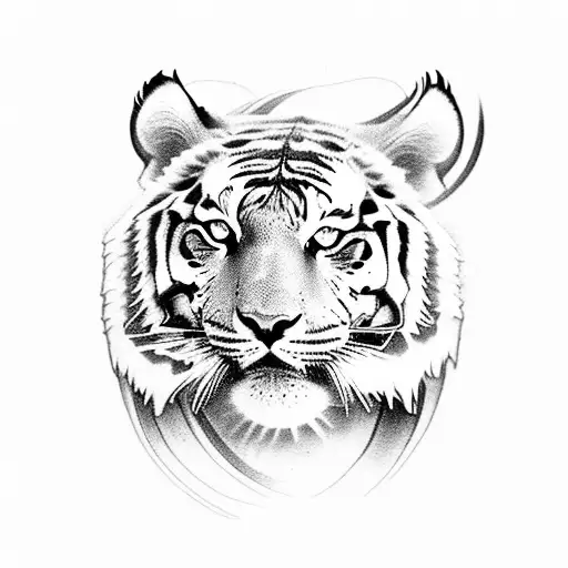 Combine a developer's code with tiger stripes in a tattoo tattoo design idea