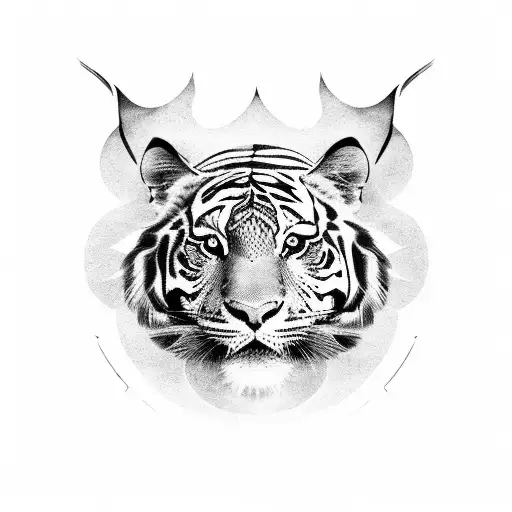 Black tiger with white stripes full body tattoo design idea