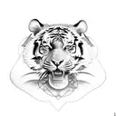 Combine a developer's code with tiger stripes in a tattoo tattoo design idea