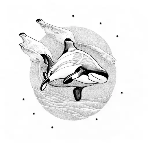 Orca with dust in death tattoo design idea