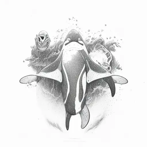 Orca with dust in death tattoo design idea