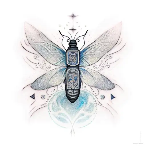 Design a tattoo that combines elements of esotericism with the beauty of a firefly tattoo design idea