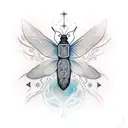 Design a tattoo that combines elements of esotericism with the beauty of a firefly tattoo design idea