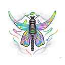 Design a tattoo featuring a firefly surrounded by musical notes tattoo design idea