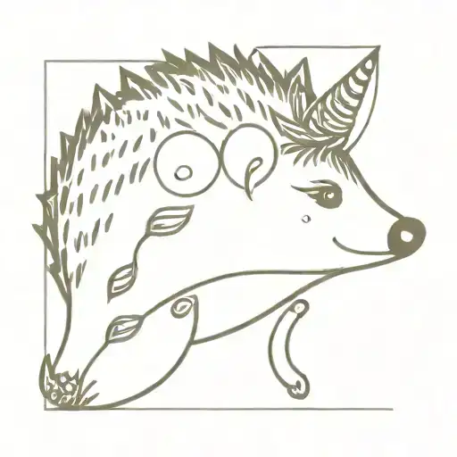 hedgehog with elf ears + one with a sock tattoo design idea