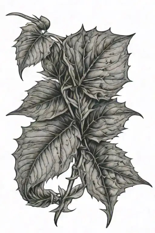 weed leaf wrapped tattoo design idea