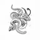 Taurus + snake + ying yang  tattoo design idea