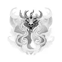 Taurus + year of snake tattoo design idea