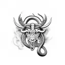 Taurus + year of snake tattoo design idea