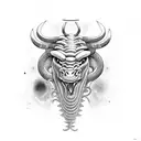 Taurus + year of snake tattoo design idea