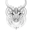 Taurus and sbake coiled tattoo design idea