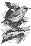 wren over a river tattoo design idea