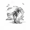 "Jeremiah 29:11" with Palm Trees tattoo design idea