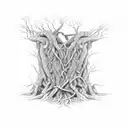 roots looping over each other without the trunk tattoo design idea