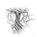 roots looping over each other without the trunk tattoo design idea