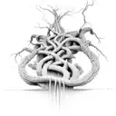 roots looping over each other without the trunk tattoo design idea