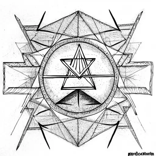Eye of Providence,Square and Compasses,right eye  tattoo design idea