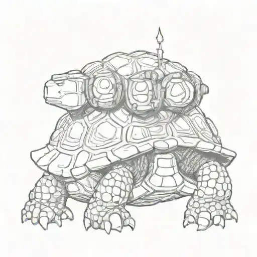 A hermann tortoise wearing vintage aviator googles tattoo design idea