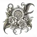 zodiac sign aries and scorpio. Also include roses.  tattoo design idea