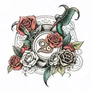 zodiac sign aries and scorpio. Also include roses.  tattoo design idea