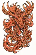 Moose antler intertwined tattoo design idea