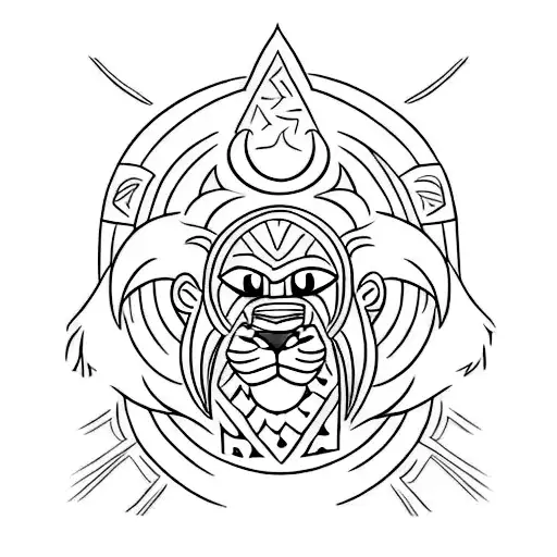 polynesian style simba and mufasa tattoo that says "remember who you are" in the designs tattoo design idea
