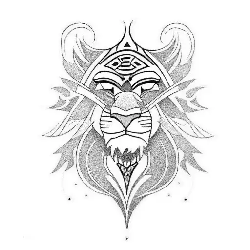 polynesian style simba and mufasa tattoo that says "remember who you are" in the designs tattoo design idea