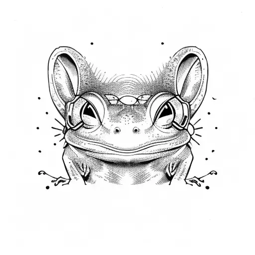 Rat and frog astronaut tattoo design idea