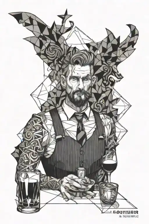 bartender tattoo design idea