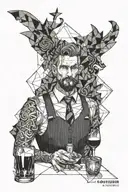 bartender tattoo design idea