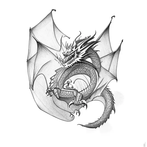 Dragon that stays for strength and to never give up tattoo design idea