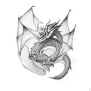 Dragon that stays for strength and to never give up tattoo design idea