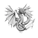 Dragon that stays for strength and to never give up tattoo design idea
