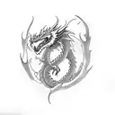 Dragon that stays for strength and to never give up tattoo design idea