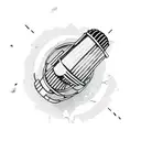 An old school microphone with a vintage map of Brazil as the backdrop tattoo design idea