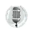 An old school microphone with a vintage map of Brazil as the backdrop tattoo design idea