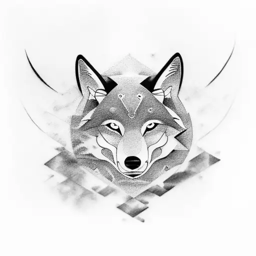 yin and yang wolf tattoo design idea