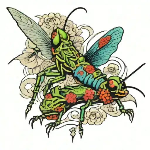 grasshopper tattoo design idea