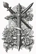 cross and sword tattoo design idea