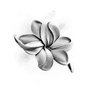 A plumeria flower intertwined with a camouflage pattern tattoo design idea