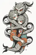 hug eachother anxiety mental health tattoo design idea