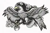 Eagle with wings tattoo design idea