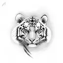 cross with tiger on chest tattoo design idea