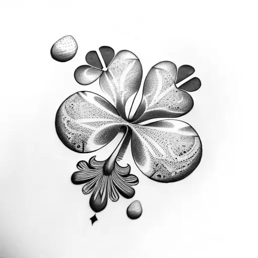four-leaf clover in a horseshoe tattoo design idea