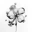 four-leaf clover in a horseshoe tattoo design idea
