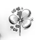 four-leaf clover in a horseshoe tattoo design idea