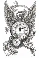 angelic time heals money stay true trust no one fast life tattoo design idea
